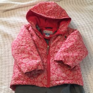 Columbia Girls 4T snow bibs and coat.